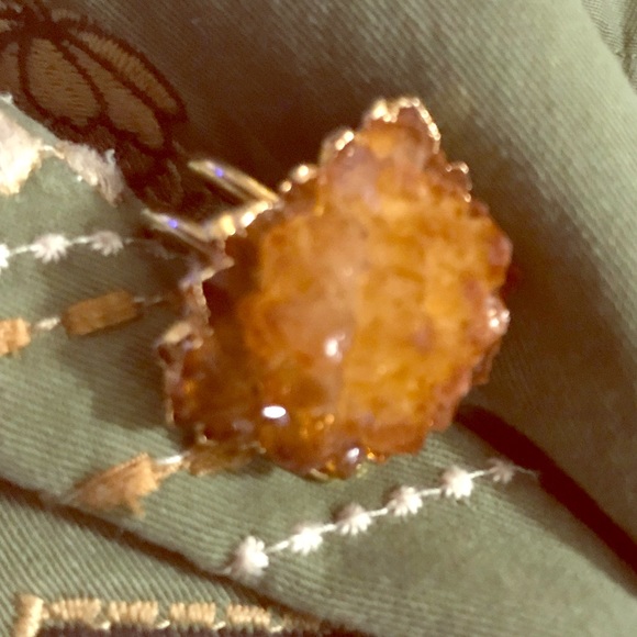 Raw Citrine, Crystal Cluster, Geo Ring, Lux Divine - Picture 3 of 8